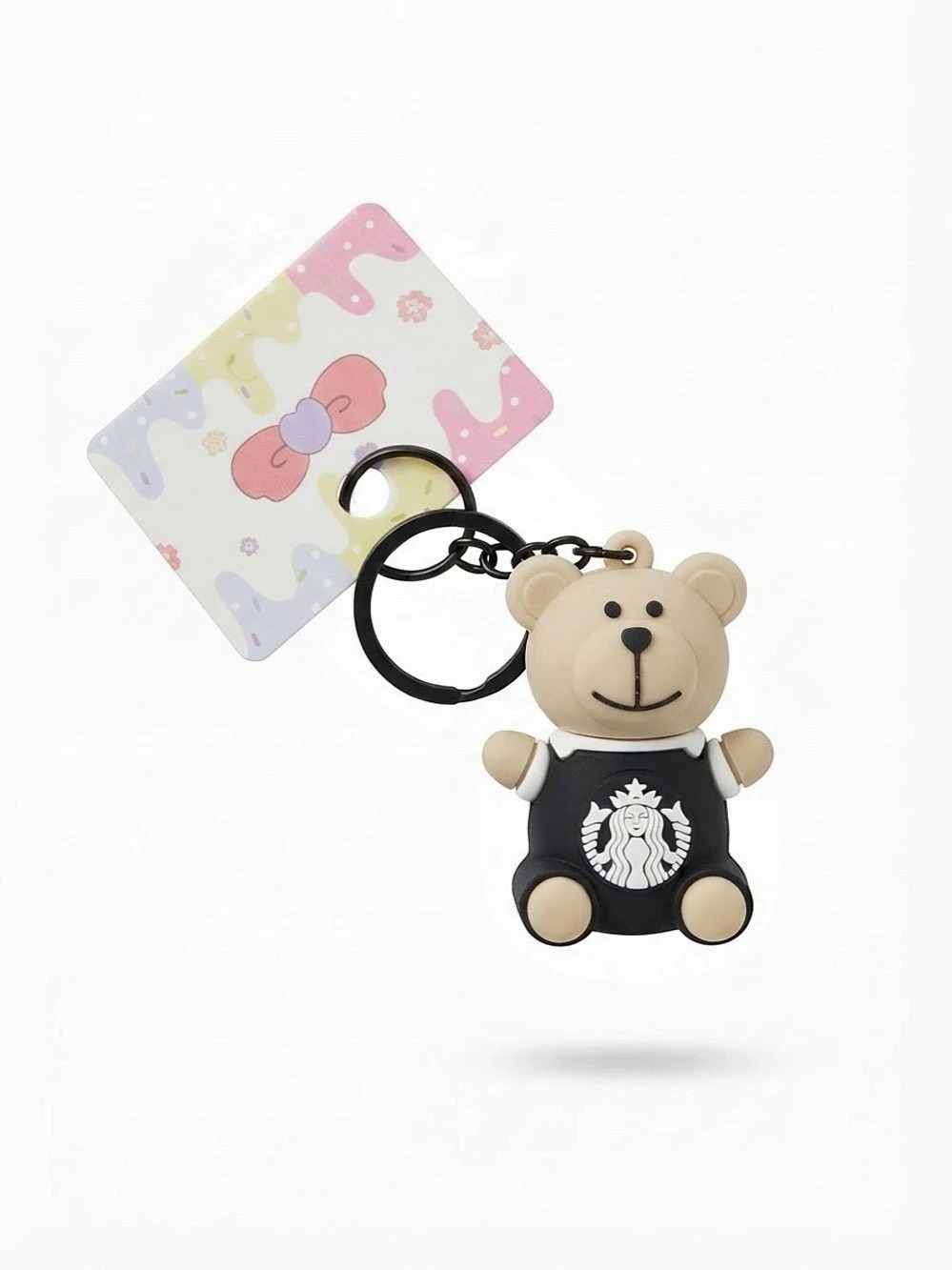 Bearista Silicone Keychain Black & White